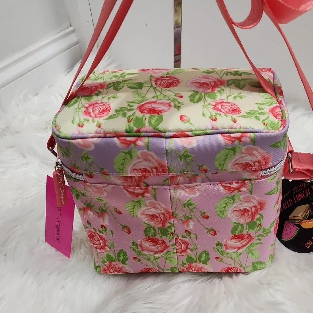 💕▪️Betsey Johnson▪️Pink Multi 6 Pack Cooler Lunch Tote Floral Bag